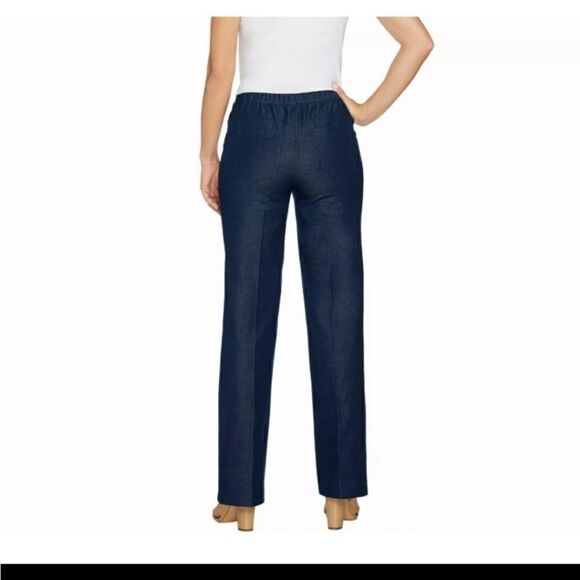 H by Halston Stretch Pull-On Straight Leg Trouser blue size 4 - Picture 2 of 6